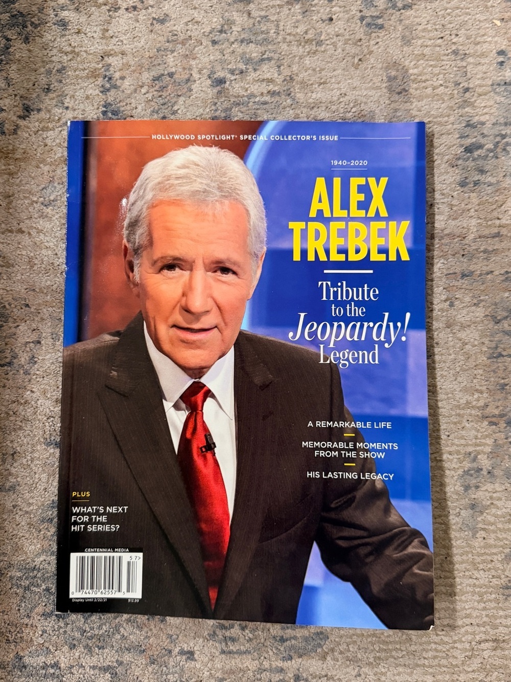 Alex Trebek Tribute Magazine - Blue Cover with Red Tie
